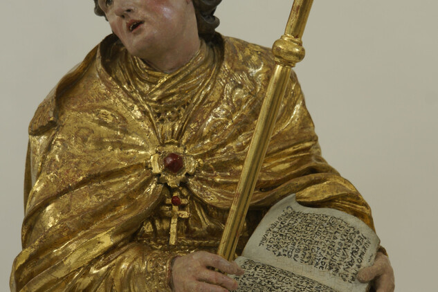 Socha sv. Řehoře - poutní kostel Panny Marie na Chlumku, foto M. Krištof